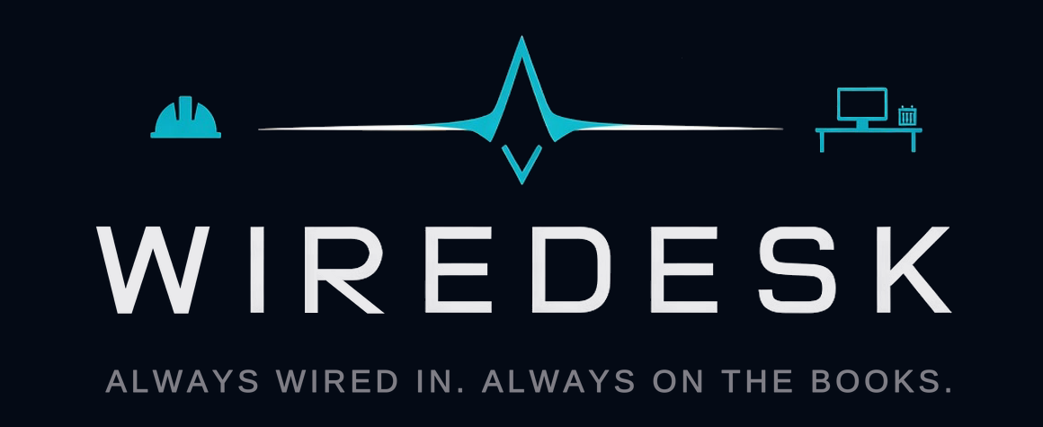 WireDesk logo: Always wired in. Always on the books.